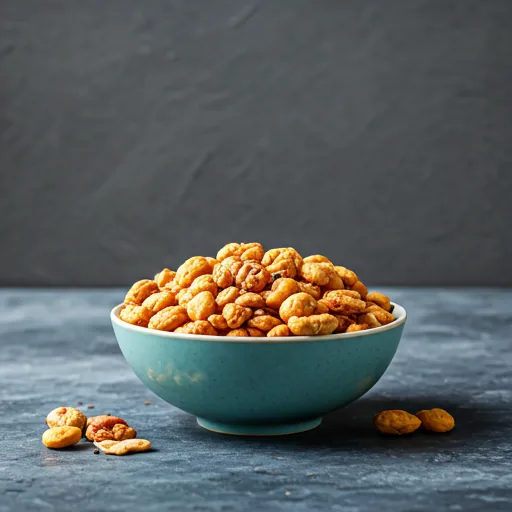 A bowl of crunchy granola clusters