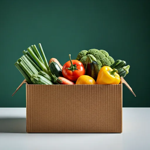A Verde produce box overflowing with colorful vegetables