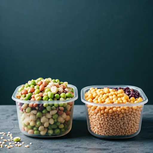 Colorful organic grain and vegetable dinner bowls