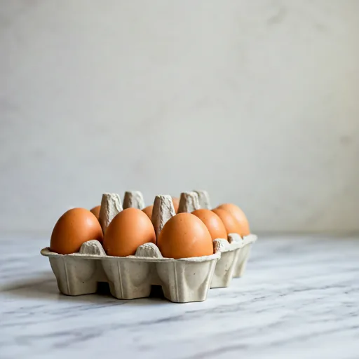 Free-range eggs in a carton
